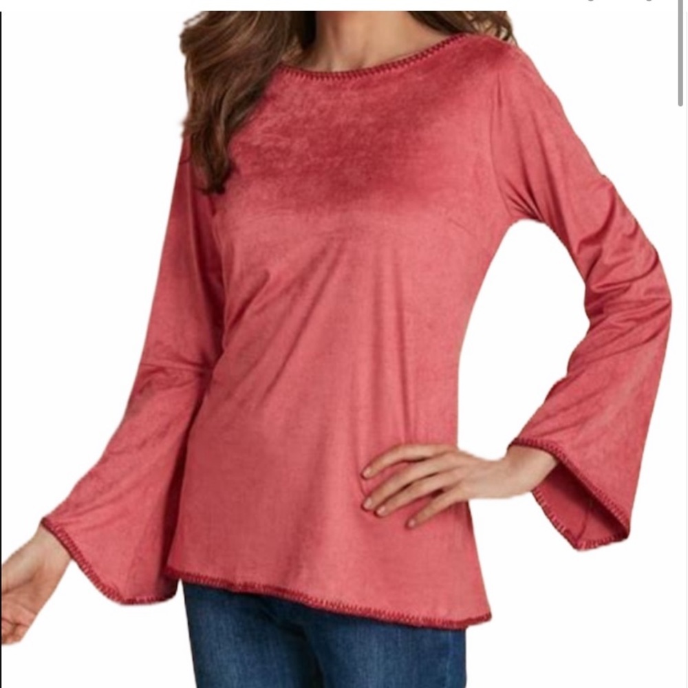 Soft Surroundings Beatrix Faux Suede Top